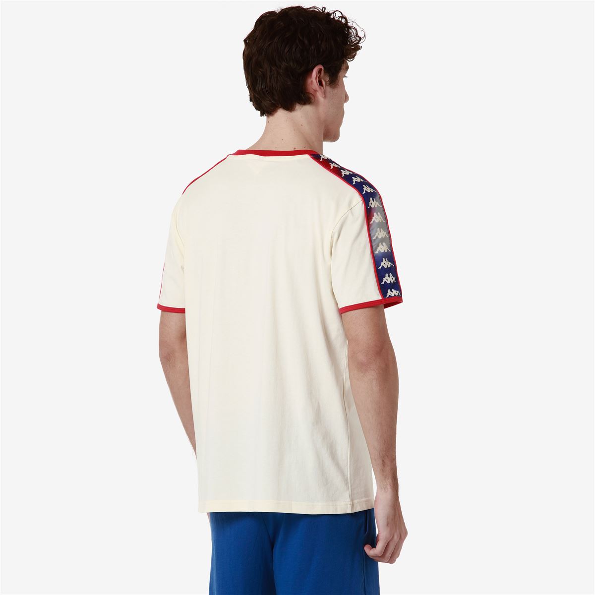 เสื้อยืด รุ่น 222 BANDA LILOGT - GRAPHIK TAPE White Antique-Blue Royal-Grey